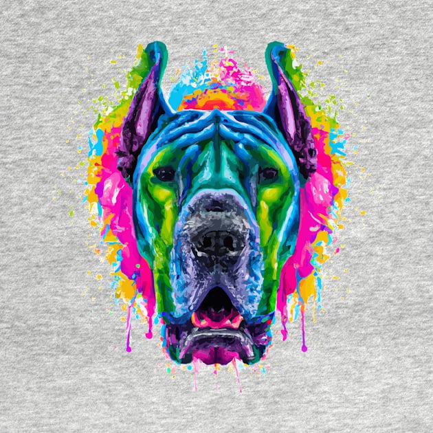 Great Dane German Mastiff Mural Art Print by Furrban